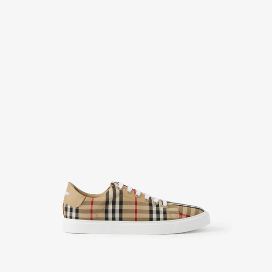 Burbbery Check and Leather Sneakers
