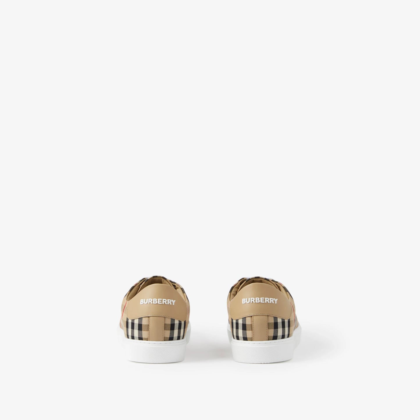 Burbbery Check and Leather Sneakers