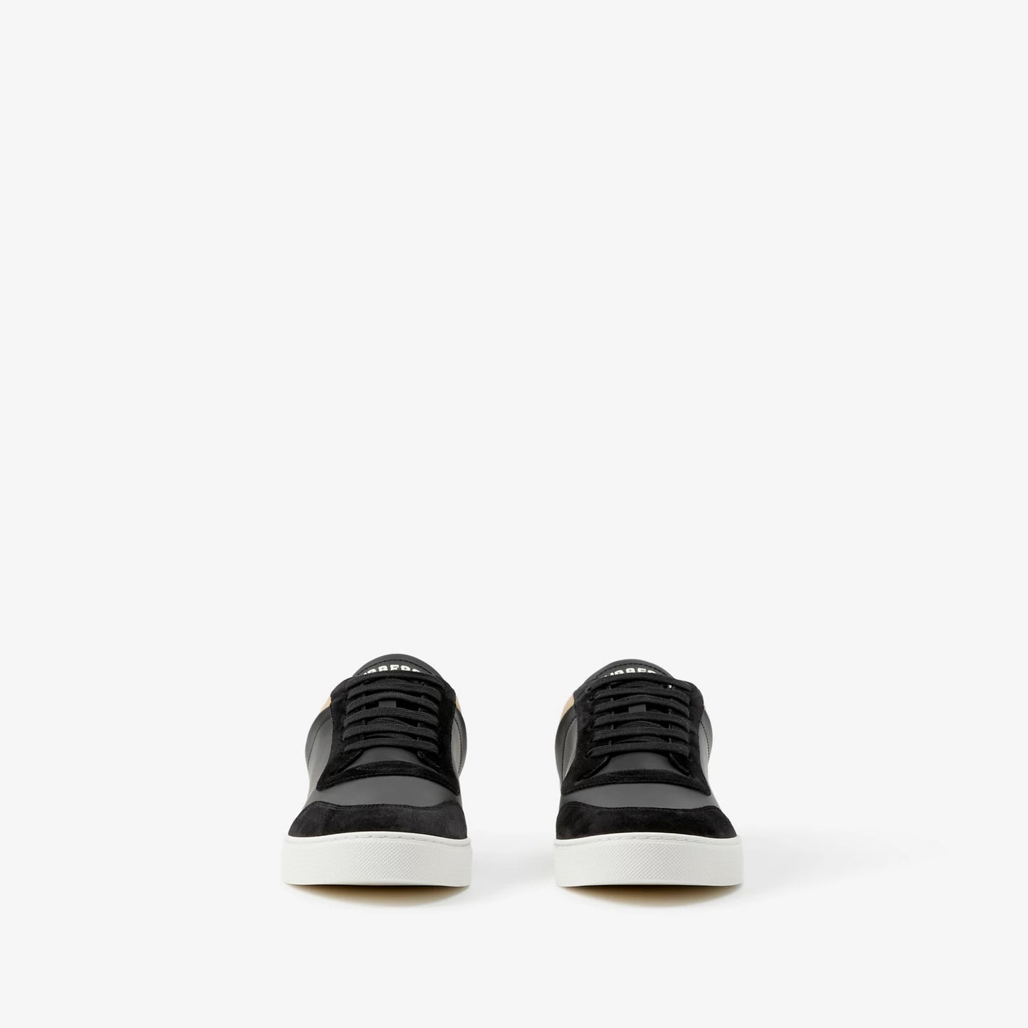 Burbbery Leather, Suede and Check Sneakers (BLACK)