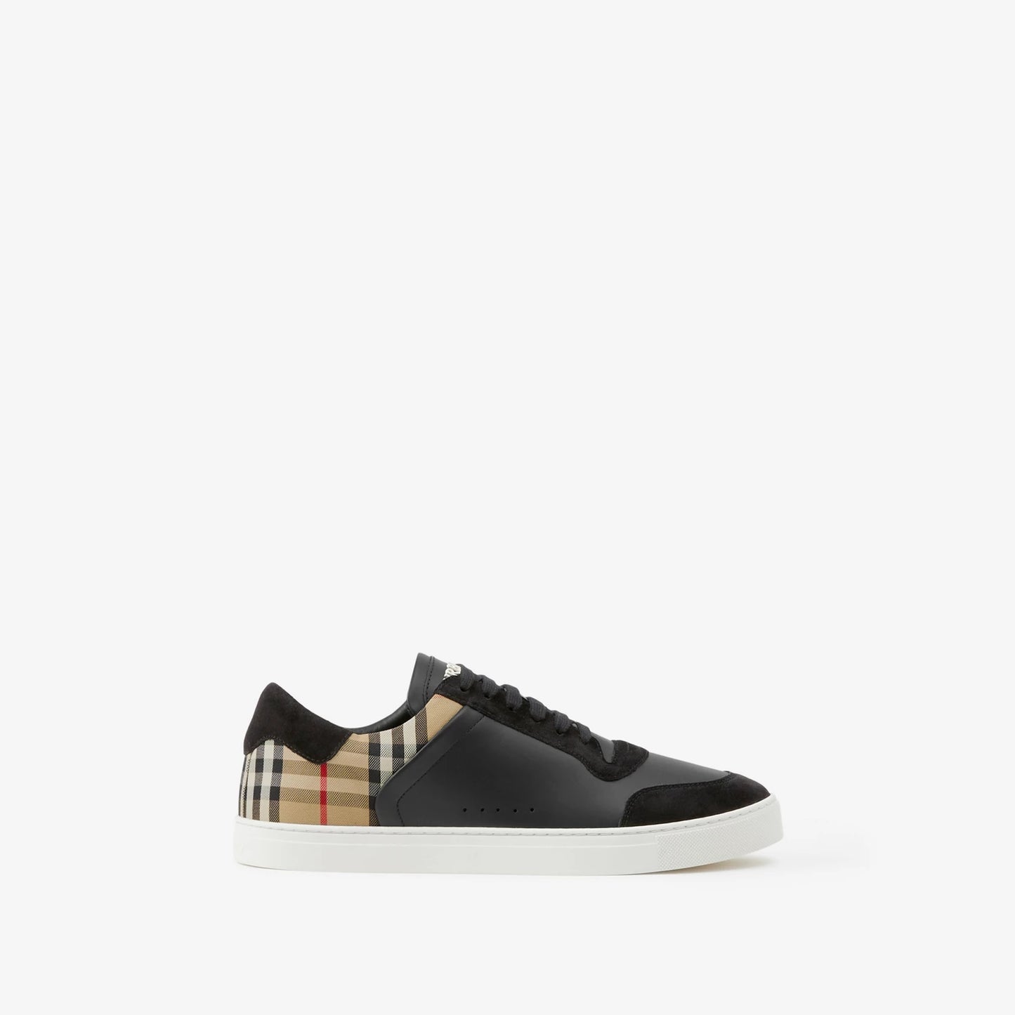 Burbbery Leather, Suede and Check Sneakers (BLACK)