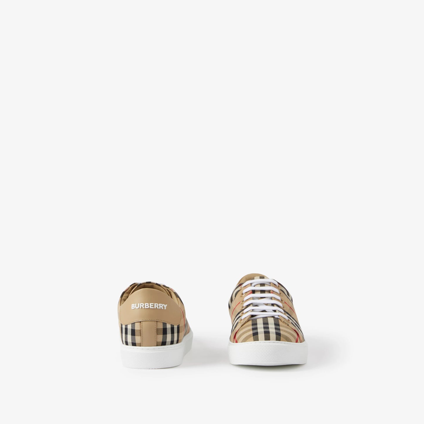 Burbbery Check and Leather Sneakers