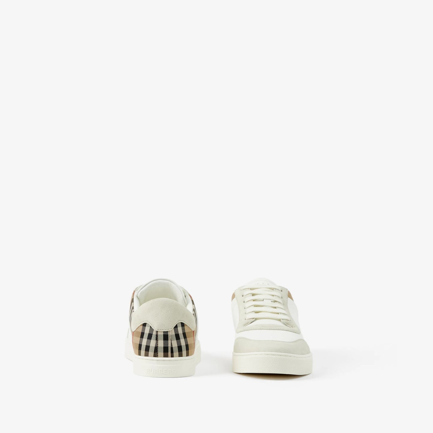 Burbbery Leather, Suede and Check Sneakers