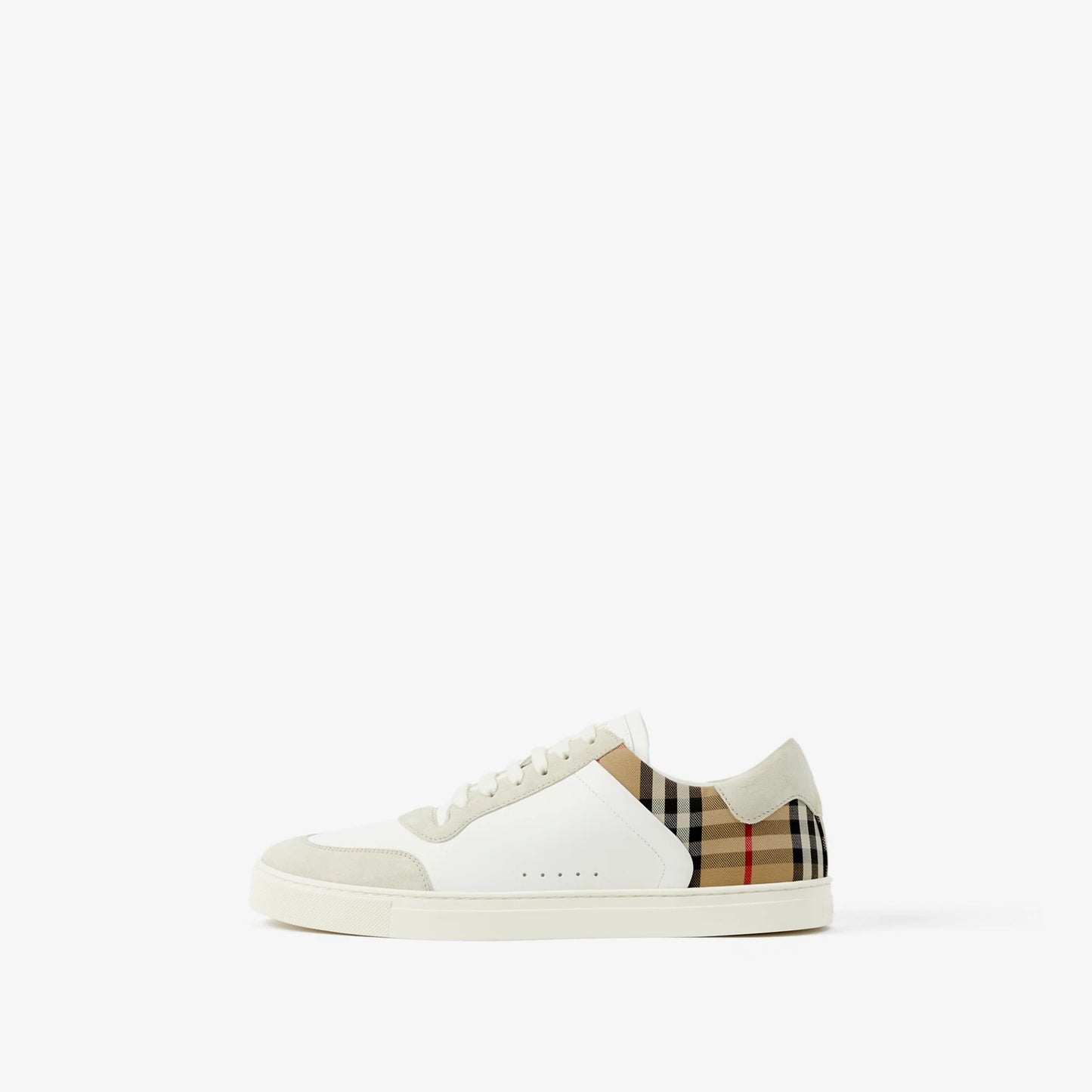 Burbbery Leather, Suede and Check Sneakers