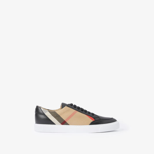 BURBBERY House Check and Leather Sneakers