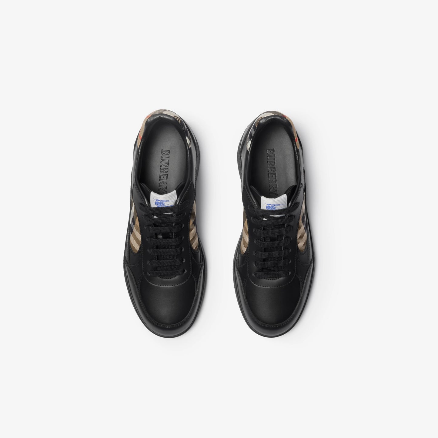 Burbbery Leather and Check Terrace Sneakers (BLACK)