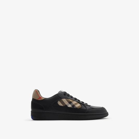 Burbbery Leather and Check Terrace Sneakers (BLACK)