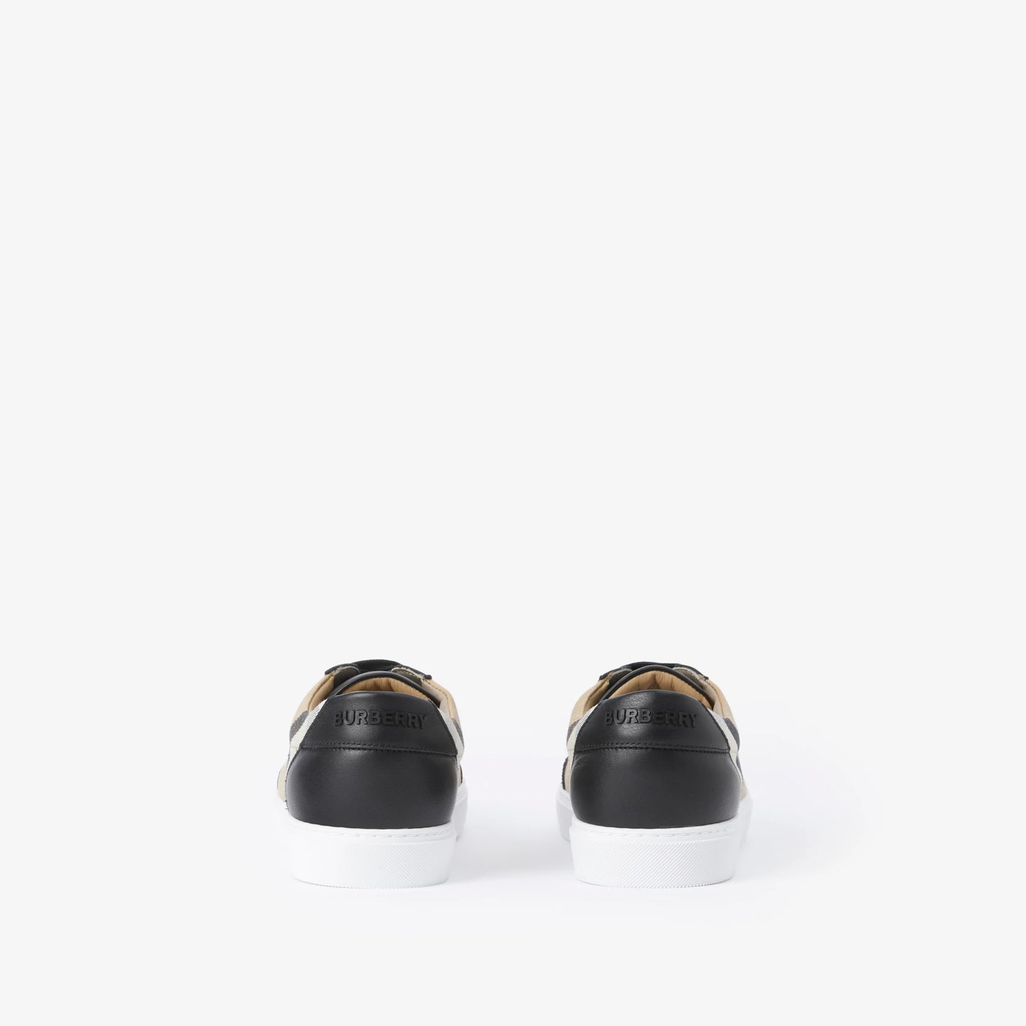 BURBBERY House Check and Leather Sneakers