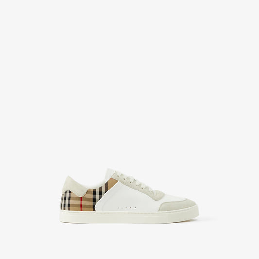 Burbbery Leather, Suede and Check Sneakers